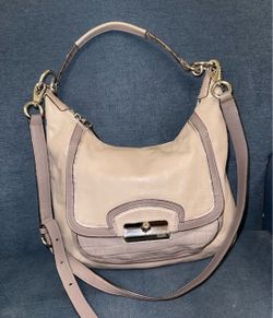Cream coach purse
