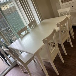 Farmhouse Table W/ 6 Chairs 