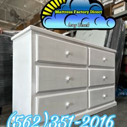 Six Drawer White Pinewood Cajonera Comoda Nueva  