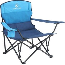 ortable Camping Chair Quad Folding Chair Support 300 LBS Steel Frame Collapsible Chair with Cup Holder