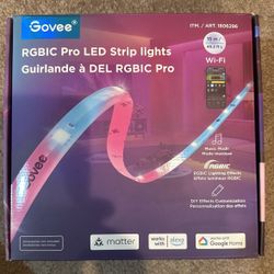 Govee RGBIC Pro LED Strip Lights, 49.2ft Color Changing Smart LED Strips, Works with Alexa and Google, Segmented DIY, Music Sync, WiFi and App Control