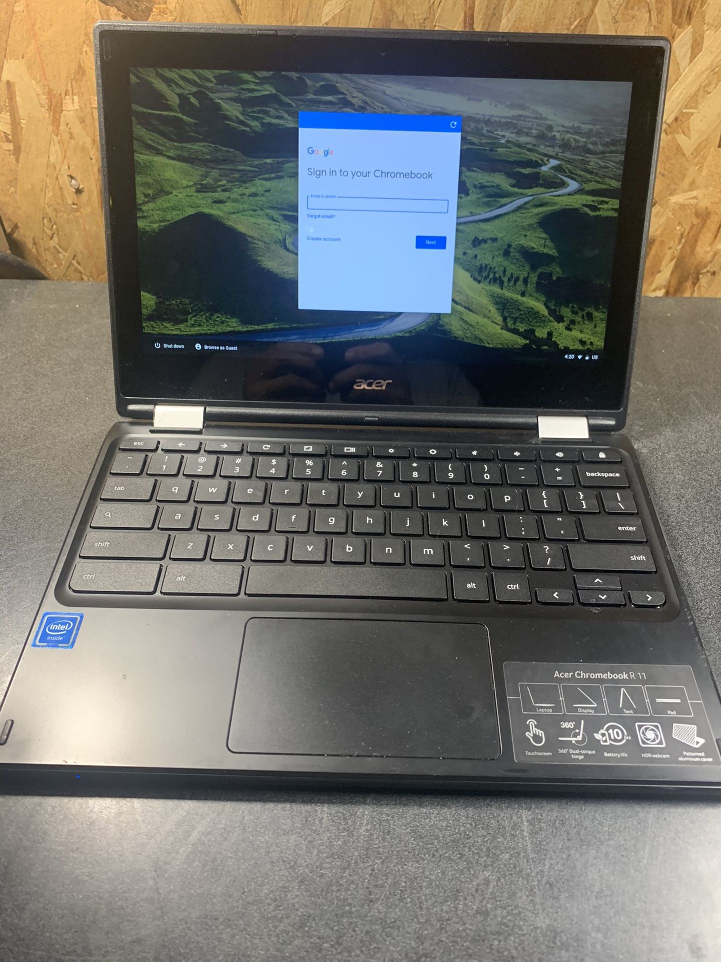 Acer R11 C738T 2-in-1 11.6 Touch-screen Flip Chromebook 4 GB RAM & 16 GB SSD