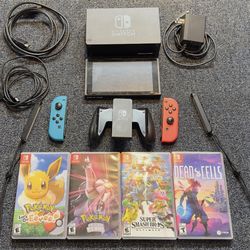 Nintendo Switch Console BUNDLE | 4 Games | Red/Blue | Great condition