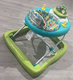 Bright Starts Wanderlights 2-in-1 Baby Walker for Infants, Blue, Green