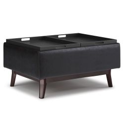 simplihome owen 34 inch coffee table ottoman  black