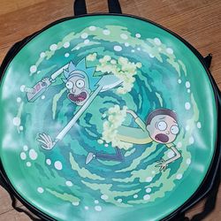 Adult Size Rick Morty Backpack Round Portal 2 Compartment BIOWORLD  Brand New $99