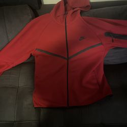 *New* Nike Sportswear Tech Fleece Full-Zip Hoodie University Red Size large  