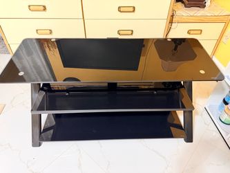 Modern Black glass TV stand- great condition