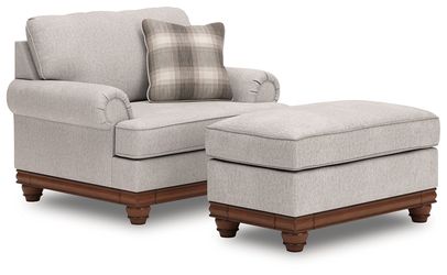 Clearbrooke Sandstone Oversized Chair and Ottoman