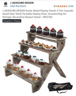 4 shelf wood display stand 6 total