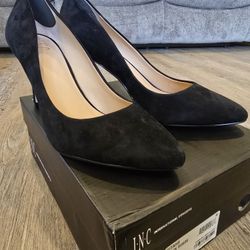 INC Zitah Black Suede Heels - Size 10