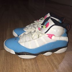 Jordan 6 Rings White Light Blue Fury Cyber