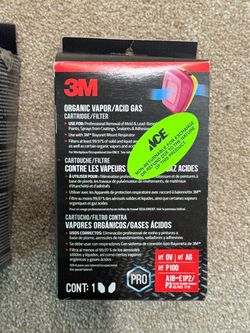 Two (2) Brand New 3M Organic Vapor/Acid Gas Cartridge Filter (P100 / PRO) – Sealed