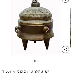 Asian Pierced solid Brass Hibachi