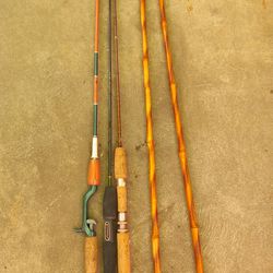 5 Vintage Fishing Pole Bundle Fenwick Browning Pflueger Bamboo
