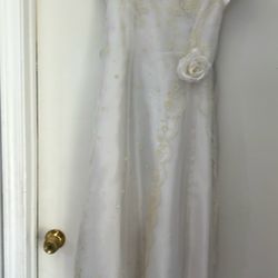 Girls White Long Dress 