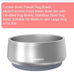 Groww Bowl, Pawaii Dog Bowls, Multi-Function Food Water Bowl Set with Elevated Dog Bowls, Stainless Steel Dog Bowl, Suitable for Medium and Large Dog 