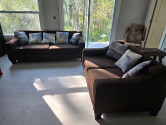 Large & Small Brown Couches