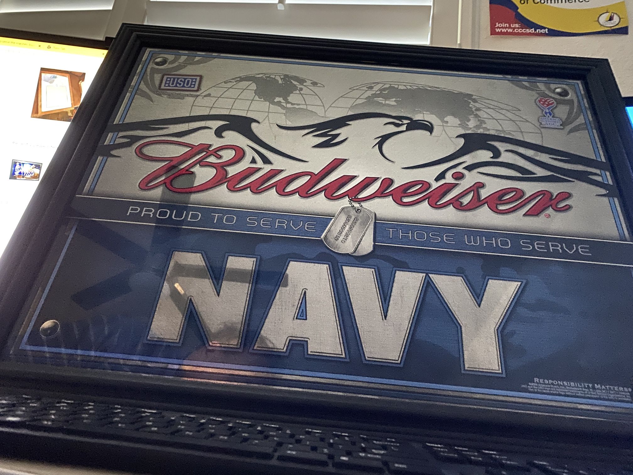 Budweiser Mirror Navy