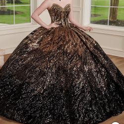 Sequin Tulle Quinceanera Dress