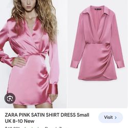 Zara Pink Satin Dress