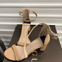 Stuart Weitzman Elegant Tan Ankle Strap Heels