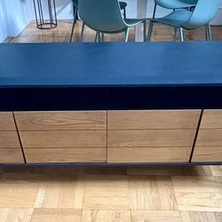 black and wood modern tv stand