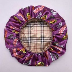 Adult Reversible Backward/Burberry Hair Bonnet