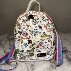 2018 RARE Tokidoki Denim Daze White Mini Backpack Vinyl Toy JAPAN Kawaii Cosplay