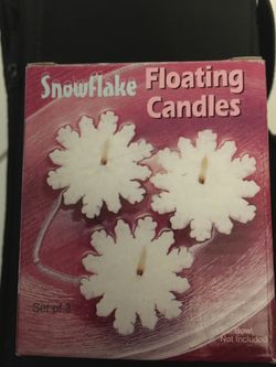 Set of 3 Snowflake Floating Candles