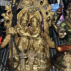 Brass Statute Of Krishna And Radha 