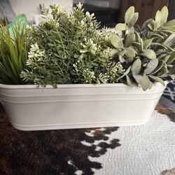 Fake Plant With Pot White