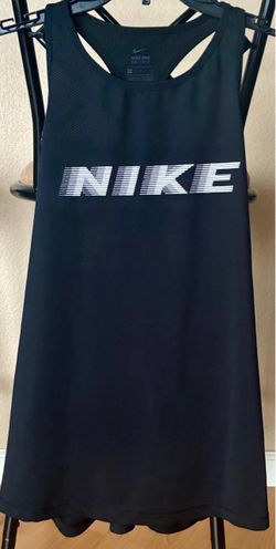Nike Pro Dri-FIT Black Racerback Graphic Tank Top-Women's Size L-Excellent Condition