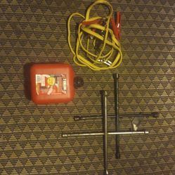 Lug wrench Jumper Cables 2 Gallon Gasoline Container