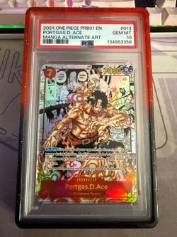 🔥 PSA 10 One Piece PRB01 Portgas D. Ace Manga Alternate Art 🔥