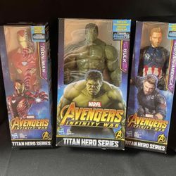 Avengers Titan Hero Series Action Figures Titan Hero Power Fx Connection Port Iron Man - Hulk & Capt