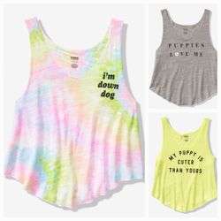 New Victoria Secret Pink Puppy Tanks Size Large $15 Each 