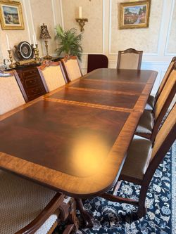 Huge dining table and large rug