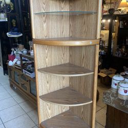 Oak corner cabinet