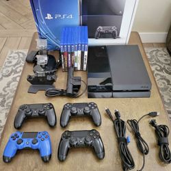 Stunt Ps4 500gb *Original Edition* Full Memory System w/ 4 Controllers + Games & All Wiring