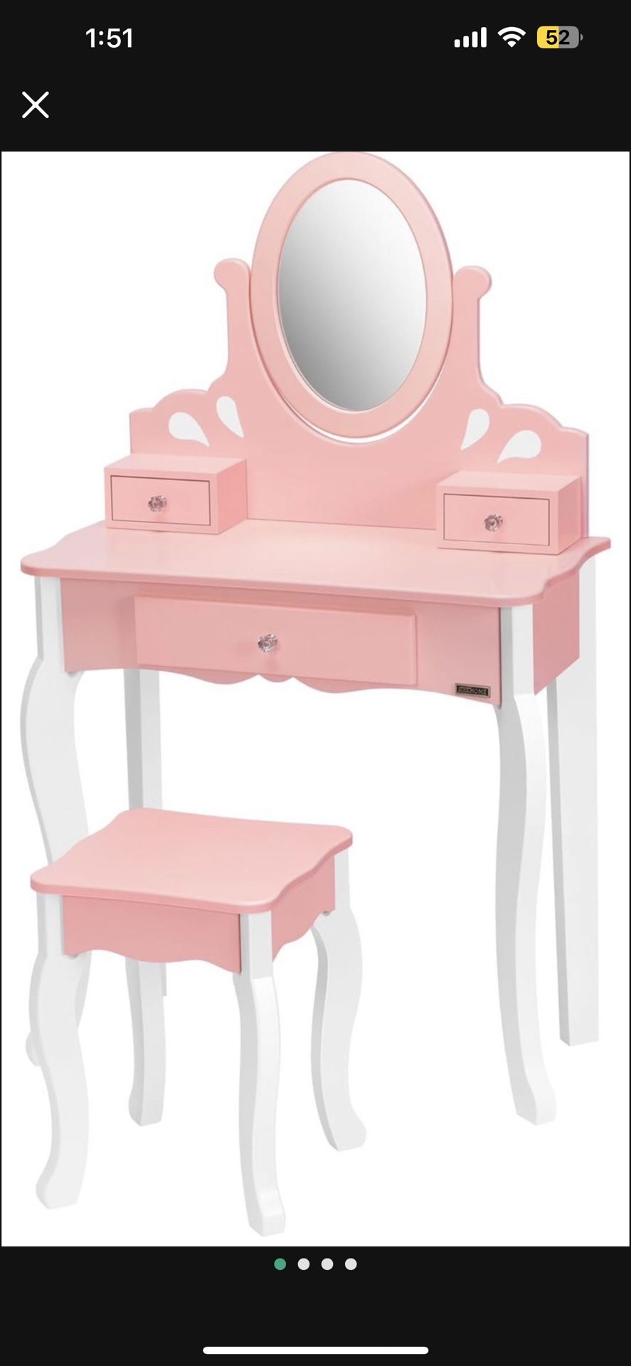 Girls Pink Vanity Set