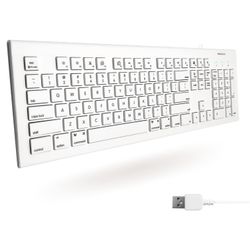 Open-Box New Macally Full Size USB Wired Keyboard with 15 Shortcut Keys for MacPC - Computer Keyboard Retail $24.00
