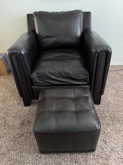 Dark brown leather