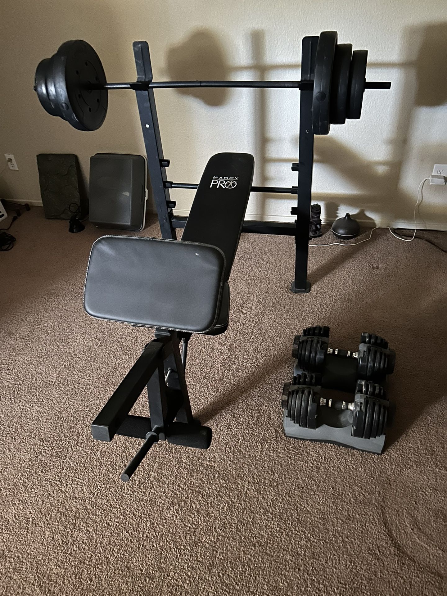 Bench Press And Adjustable Dumbbells