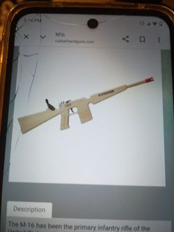 Toy Wood M-16.   (. uses  Rubber bands ) RETAIL PRICE $43