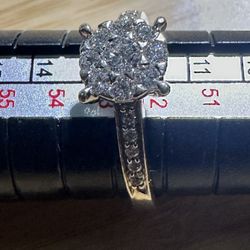 ? Unsure Of  CT DIAMOND 14K Size 6 / 6  1/2 WHITE GOLD CLASSIC ROUND ETOILE FRIENDSHIP PROMISE RING