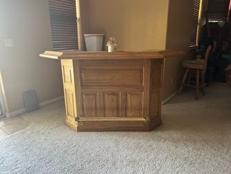 Oak Wood Home Bar