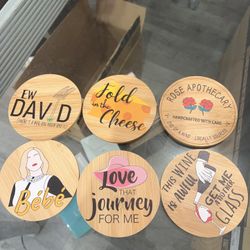 Friends TV Show Themed Merchandise Gifts for Fans, Friends Coasters for Drinks, Funny Coasters Set with Holder Set of 6, Cork Coasters for Coffee Tabl