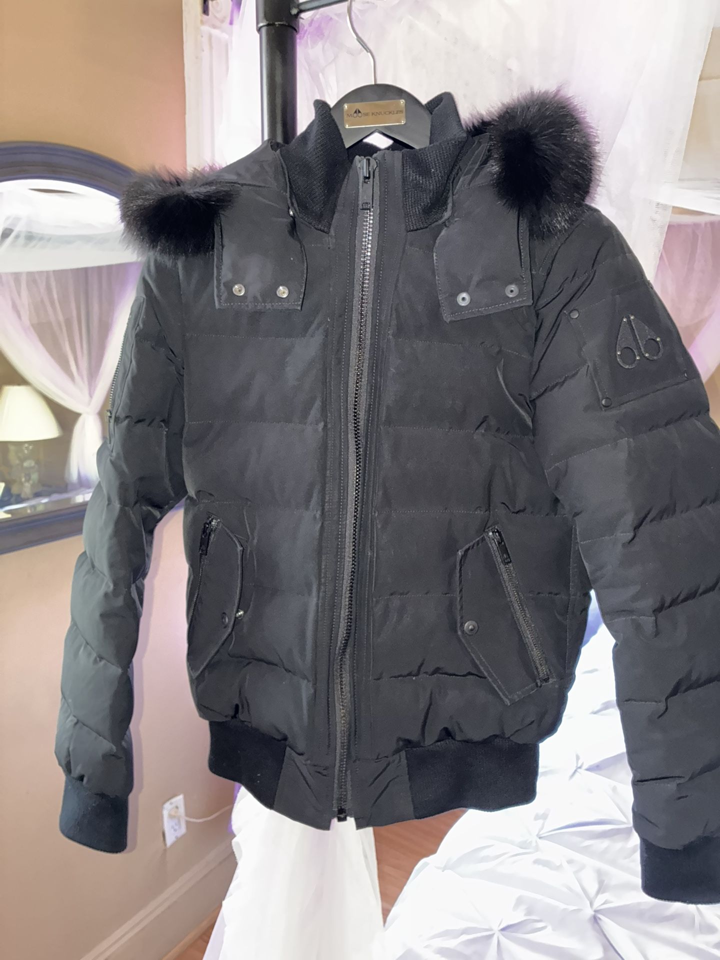 Moose Knuckles Onyx LADRIERE SHEARLING Bomber Jacket