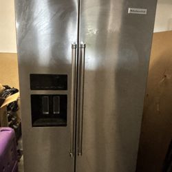 Stainless Steel French Doors Ice Maker Kitchen Aid Refrigerator 
